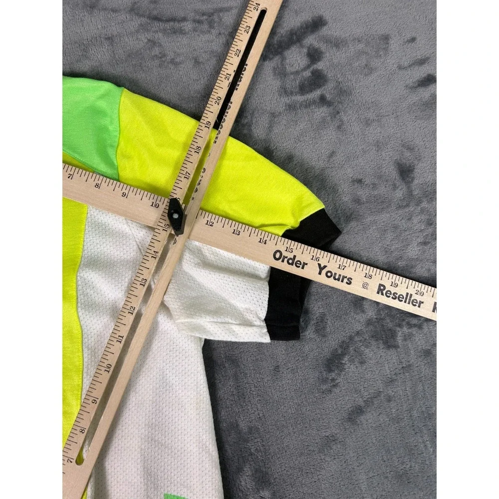 Vintage Nike Cycling Jersey Neon Yellow Green 90s Half Zip Shirt‎ Mens M Rare